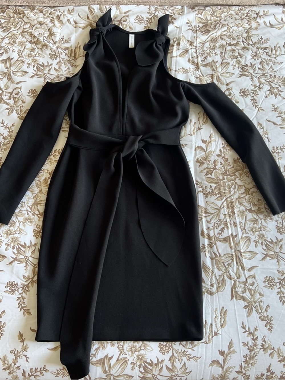 Bec & Bridge Cold-Shoulder Tie-Waist Dress - Size US 8/UK 12
